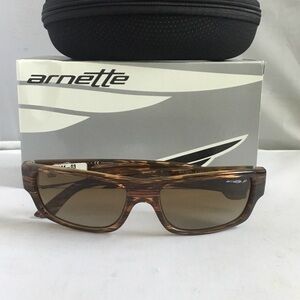 Arnette Brown Woodgrain Frame Sunglasses with Brown Gradient Lenses